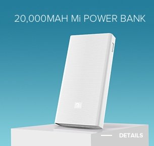 20000mAh Mi Power Bank White