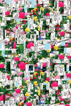 414973-印象花卉与欧式建筑线条