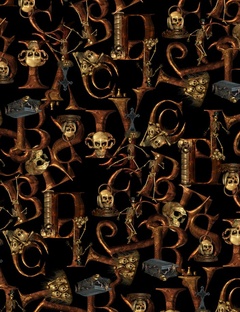 438416-个人男装金属3D骷髅头字母组合数码印花2