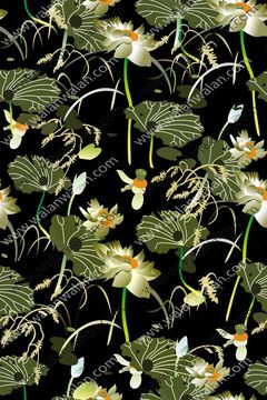 462244-黑底手绘满幅莲花