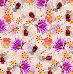 500062-潮流时尚清爽花卉层次数码印花