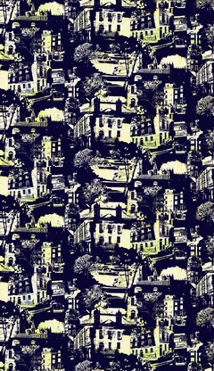 626564-风景插画 房子树车 街道--3