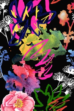 644575-手绘抽象花卉涂鸦