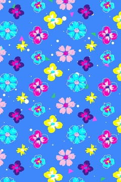 659801-波点三角 手绘可爱花朵