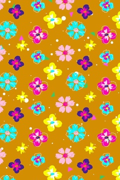 659802-波点三角 手绘可爱花朵--2