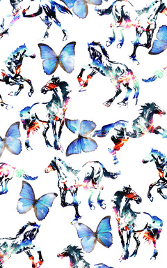 692628-手绘水墨飞马火焰纹理蝴蝶白云1